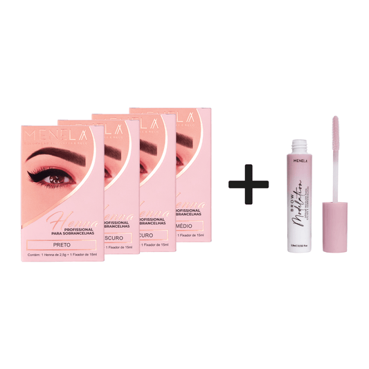 Kit 4 Hennas + 1 Serum Modelador de Cejas